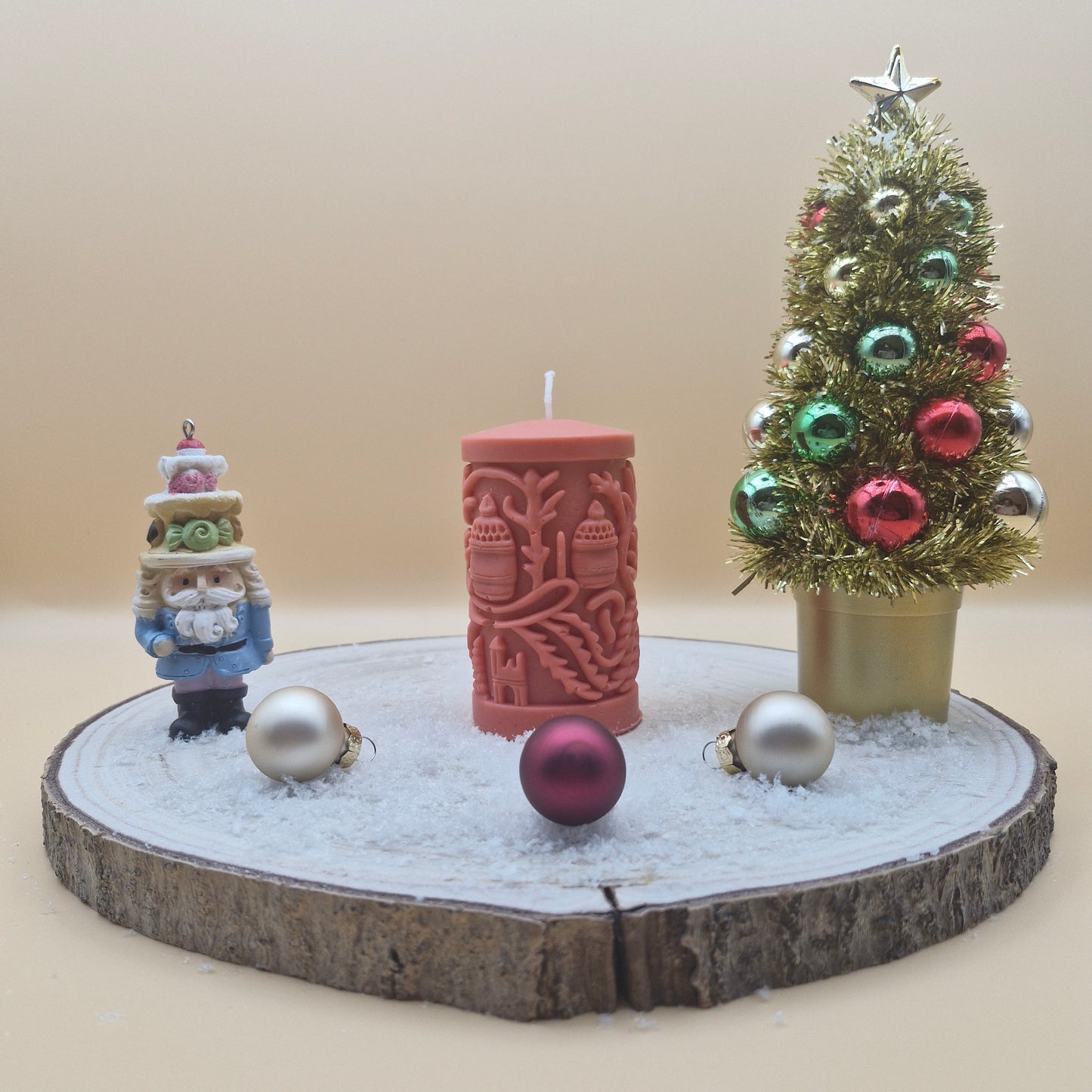 cylinder candle christmas bells