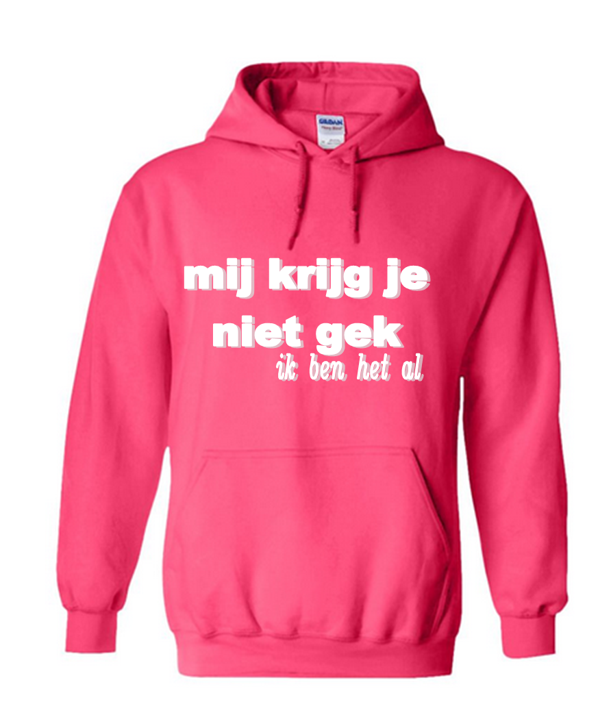 hoodie 1 kleur bedrukkng